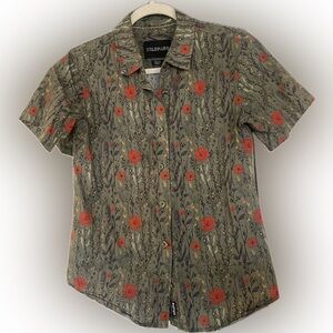 Wildfang Floral Short Sleeve Button Down Shirt